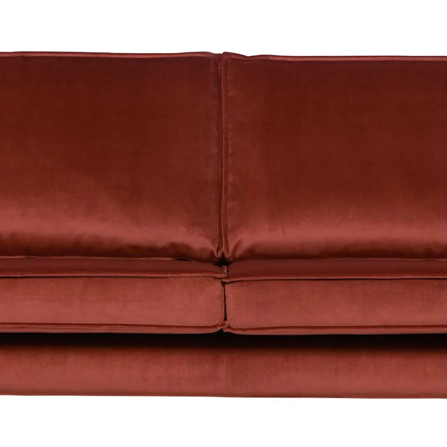 Best Wohnen Retro Design 2er Couch in Rotbraun Samt - Enzing