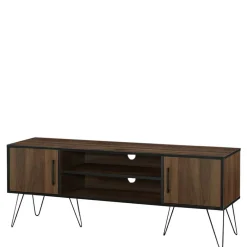 Wohnen Retro Design-TV-Lowboard in Holzoptik Braun - Hamidy