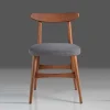 Clearance Wohnen Retro Esstischstuhl in Nussbaum Braun & Grau - Translato