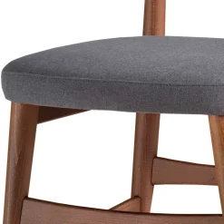 Clearance Wohnen Retro Esstischstuhl in Nussbaum Braun & Grau - Translato
