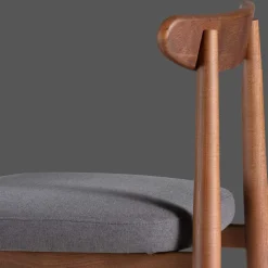 Clearance Wohnen Retro Esstischstuhl in Nussbaum Braun & Grau - Translato