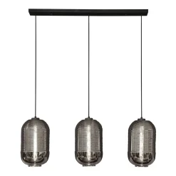 Wohnen Retro Hängeleuchte mit Glas Schirmen in Chrom - Tornado
