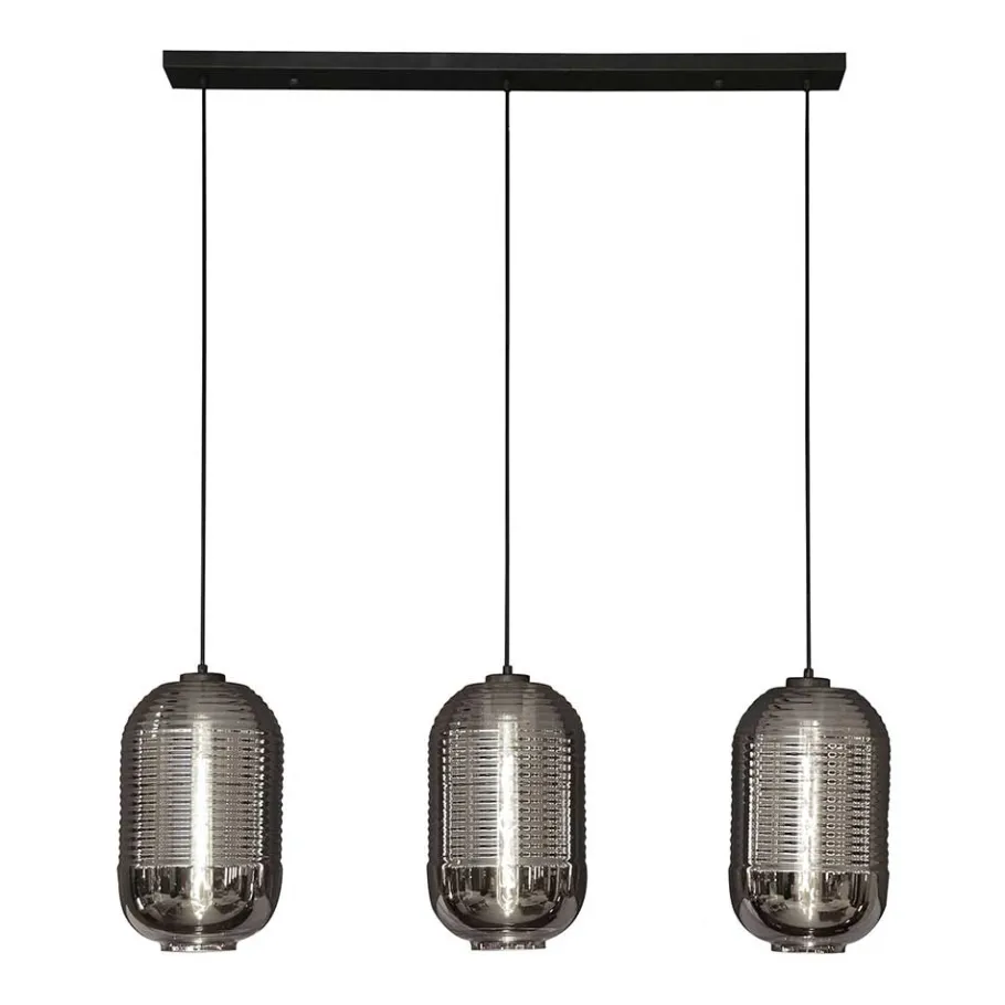 Wohnen Retro Hängeleuchte mit Glas Schirmen in Chrom - Tornado