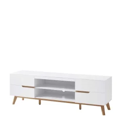 Clearance Wohnen Retro Lowboard für Fernseher Valezianos in Weiß