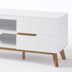 Clearance Wohnen Retro Lowboard für Fernseher Valezianos in Weiß