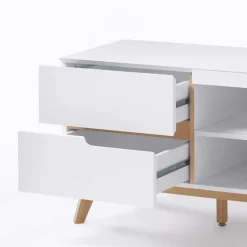 Clearance Wohnen Retro Lowboard für Fernseher Valezianos in Weiß