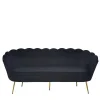 Wohnen Retro Muschelsofa in Schwarz Samt - Aluna