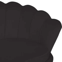 Wohnen Retro Muschelsofa in Schwarz Samt - Aluna