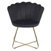 Best Wohnen Retro Muschelstühle in Schwarz Samt - Rubins (2er Set)