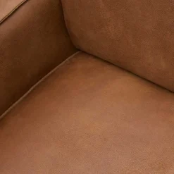 Wohnen Retro Recyclingleder Couch in Braun Cognac - Lasha