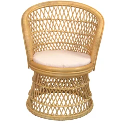 Wohnen Retro Sessel aus Geflecht Rattan Natur - Garzone