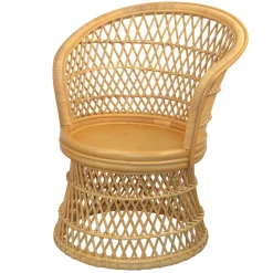 Wohnen Retro Sessel aus Geflecht Rattan Natur - Garzone
