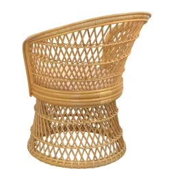 Wohnen Retro Sessel aus Geflecht Rattan Natur - Garzone