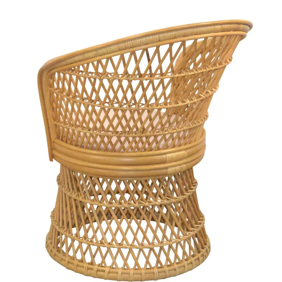 Wohnen Retro Sessel aus Geflecht Rattan Natur - Garzone