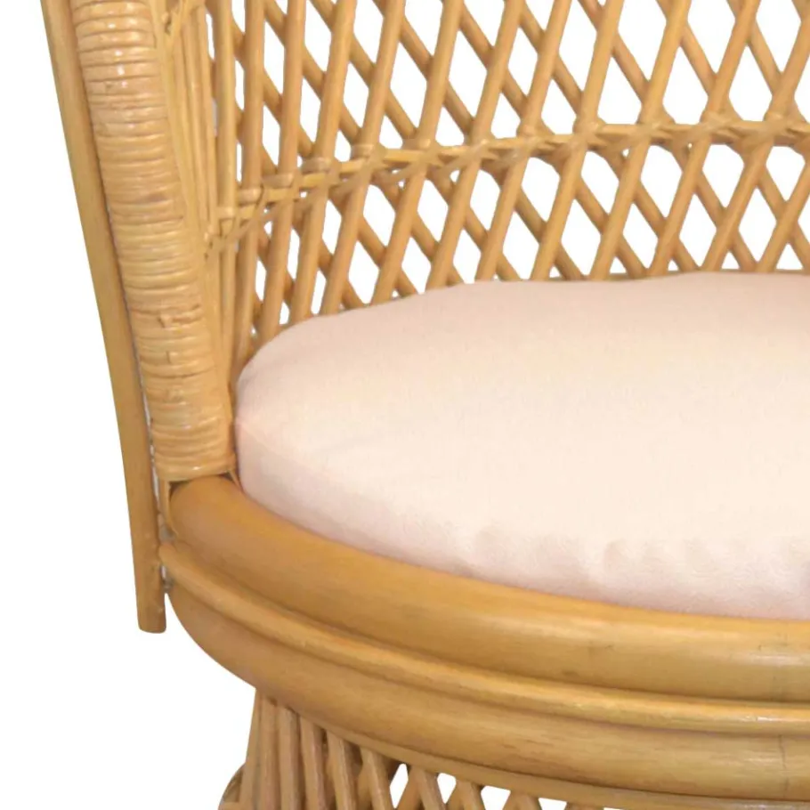 Wohnen Retro Sessel aus Geflecht Rattan Natur - Garzone