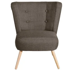 Wohnen Retro Sessel in Beigegrau Stoff - Florida
