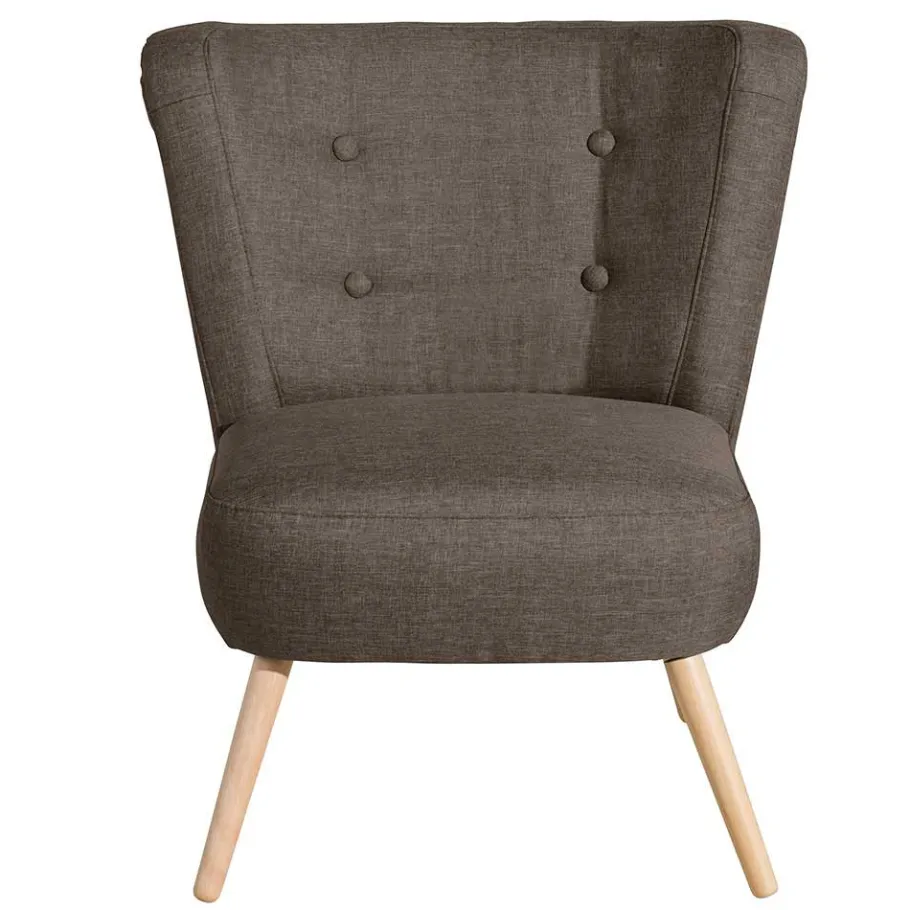 Wohnen Retro Sessel in Beigegrau Stoff - Florida