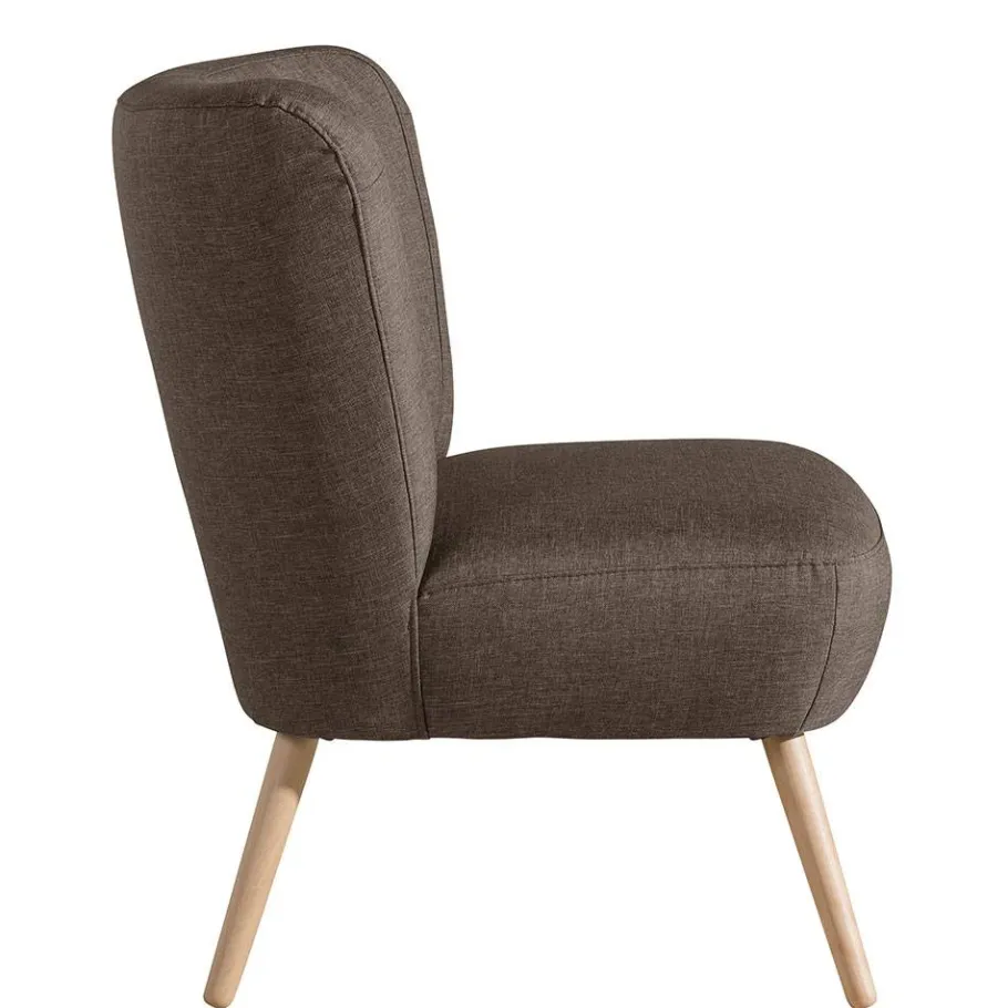Wohnen Retro Sessel in Beigegrau Stoff - Florida