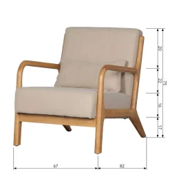 Wohnen Retro Sessel mit Holzgestell - Lardosia