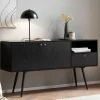 Wohnen Retro Sideboard in Schwarz - Flair