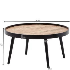 Wohnen Retro Sofatisch in Eiche Holzoptik - Maddox