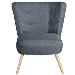 Best Wohnen Retro-Sessel in Jeansblau Stoff - Florida