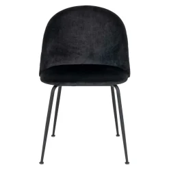 Wohnen Retrostühle mit Samt in Schwarz - Helina (2er Set)