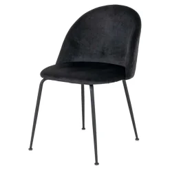 Wohnen Retrostühle mit Samt in Schwarz - Helina (2er Set)