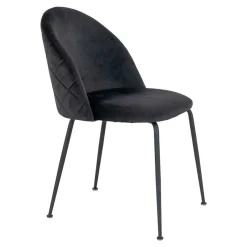 Wohnen Retrostühle mit Samt in Schwarz - Helina (2er Set)