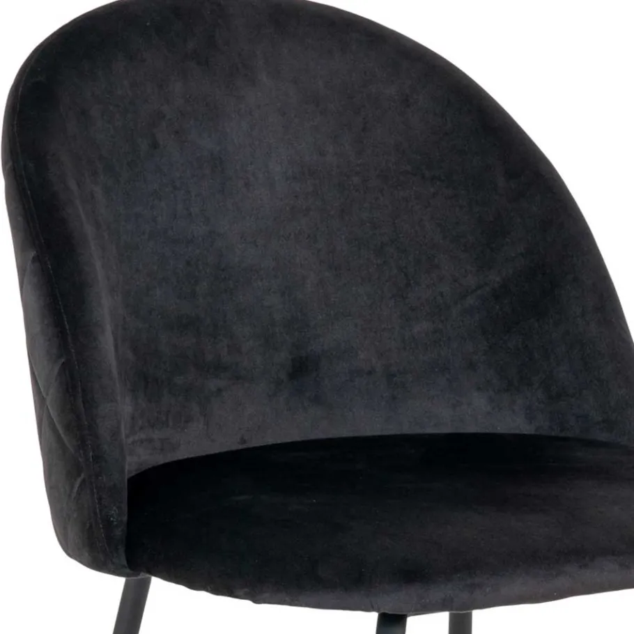 Wohnen Retrostühle mit Samt in Schwarz - Helina (2er Set)