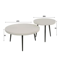Best Wohnen Retro-Wohnzimmertische aus Marmorkomposit - Percos (zweiteilig)