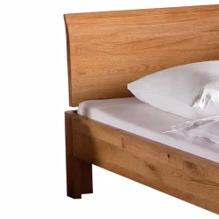 Best Wohnen Robustes Eiche Massivholzbett Mora mit gebogenem Kopfteil