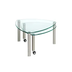 Clearance Wohnen Rollbarer Couchtisch Gero mit 2 Glasplatten