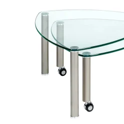 Clearance Wohnen Rollbarer Couchtisch Gero mit 2 Glasplatten