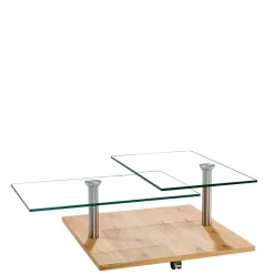 Hot Wohnen Rollbarer Sofatisch mit Glasplatten - Borgetto