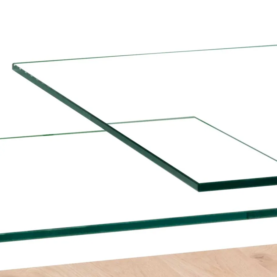 Hot Wohnen Rollbarer Sofatisch mit Glasplatten - Borgetto