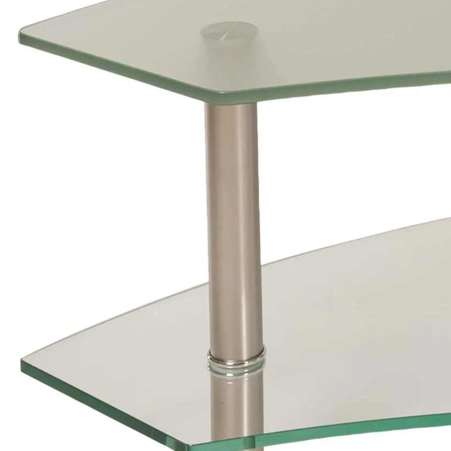 Discount Wohnen Rollen Couchtisch Locondra mit Glasplatte