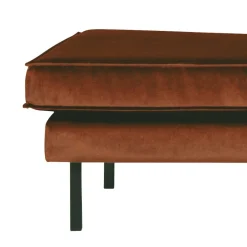 Wohnen Rostbraunes Retrosofa Recamiere Naryon mit Metallbeinen Schwarz