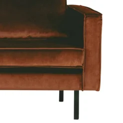 Wohnen Rostbraunes Retrosofa Recamiere Naryon mit Metallbeinen Schwarz