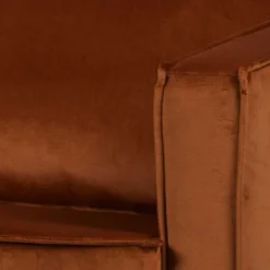 Wohnen Rostbraunes Retrosofa Recamiere Naryon mit Metallbeinen Schwarz