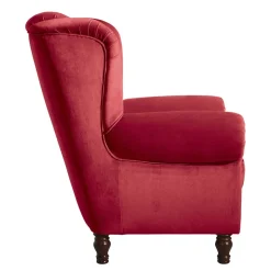 Outlet Wohnen Roter Chesterfield-Sessel mit Ohren - Malisha