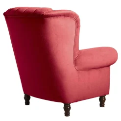 Outlet Wohnen Roter Chesterfield-Sessel mit Ohren - Malisha