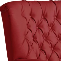 Online Wohnen Roter Kunstleder Sessel im Chesterfield Look - Swan