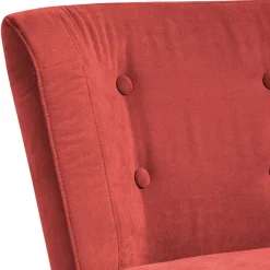 Wohnen Roter Loungesessel aus Velours - Porecca