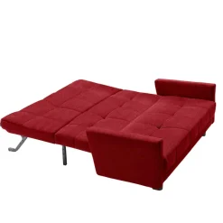 Wohnen Rotes Schlafsofa mit Flachgewebe Bezug - Singuaro