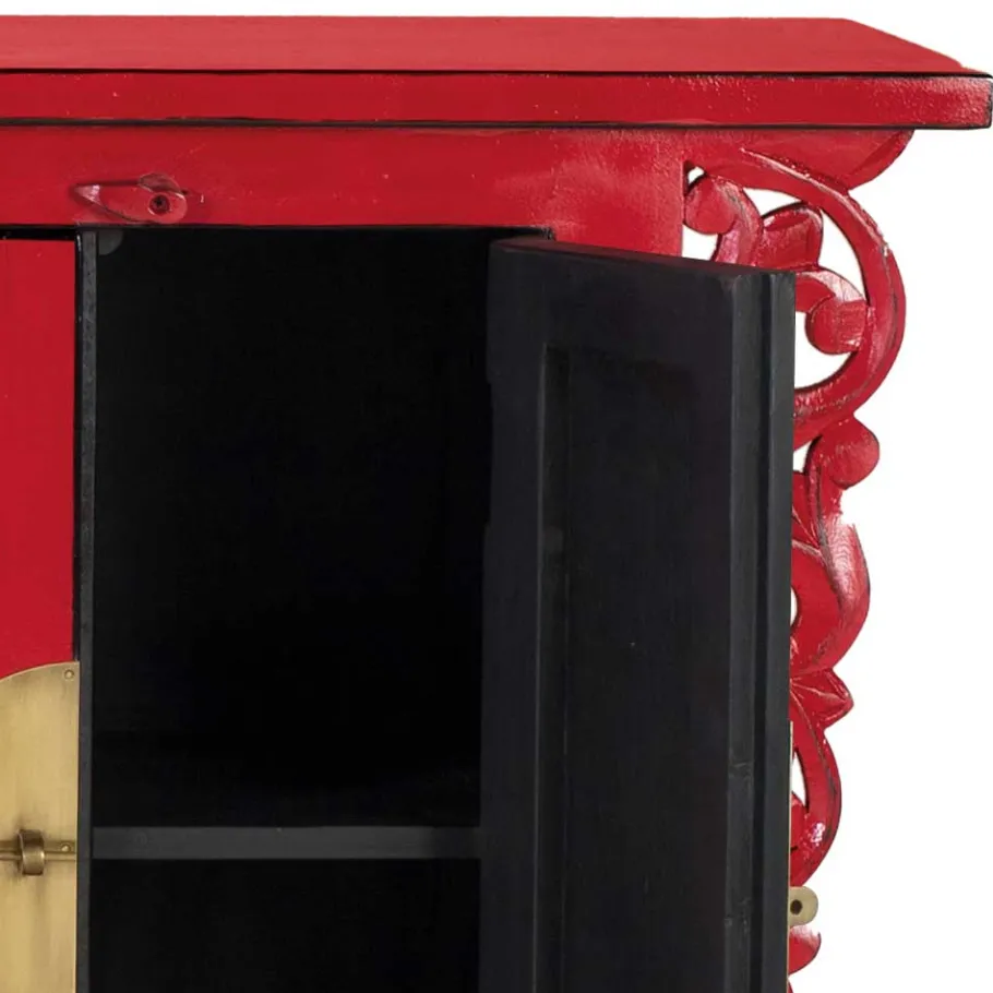 New Wohnen Rotes Sideboard im Asia Style - Iscian