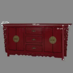 New Wohnen Rotes Sideboard im Asia Style - Iscian