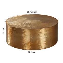 Hot Wohnen Runder Alu Couchtisch in Goldfarben - Cosima