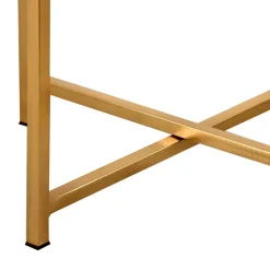 Clearance Wohnen Runder Beistelltisch in Dunkelbraun mit Gold - Lalinges