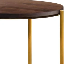 New Wohnen Runder Beistelltisch in Nussbaum und Bronze - Vanimarias